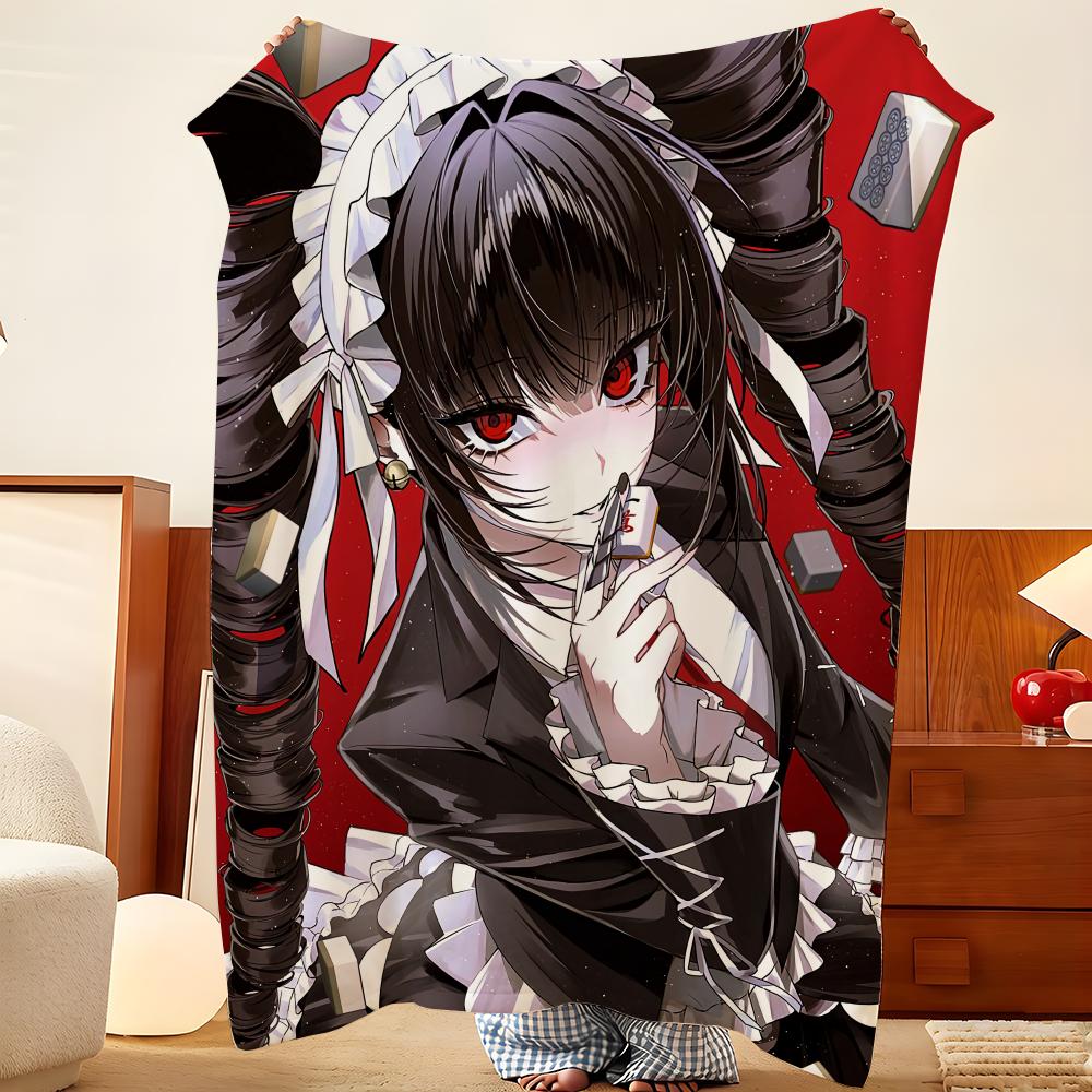 Anime C-Celestia L-Ludenberg Throw Flannel Throw Blanket, Lightweight Cozy, Durable Washable Cute Cool