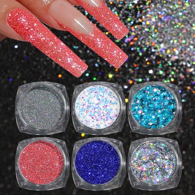 Nail Glitter Nail Powder Illusion Combination Glitter DIY Decoration 6-color Set