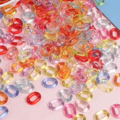 Yüksek kalite 100 Adet Zincir Akrilik Gevşek Boncuklu DIY Takı Aksesuarları 15*19mm Renkli Şeffaf Yaratıcı Bilezik Kolye Yapımı için Moda