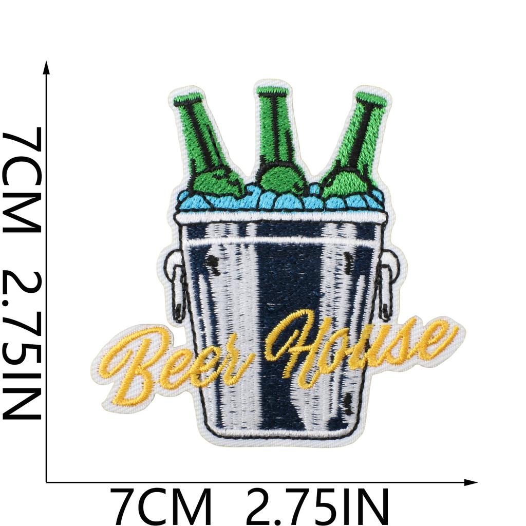 Carnival Beer Festival Embroidery Cloth Sticker Tide Play Decorative Patch Sticker Beer Cup Bag Decoration Embroidery Chapter Boy Ironing