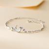 S999 Sterling Silver Moon & Star Mother-of-Pearl Bracelet - Elegant & Fresh Jewelry for Women