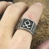Men's Titanium Steel Viking Rune Ring Retro Rustproof Stainless Steel Band