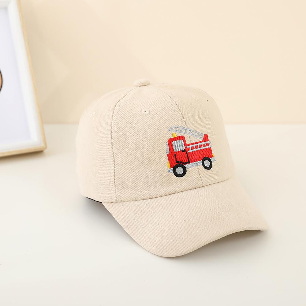 

Fashionable and cute solid-color embroidered red fire truck cotton baseball cap for outdoor use, sweat-absorbing and breathable One Size