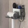 Wall Mounted Hair Dryer Holder, No Drill Waterproof Storage Rack For Bathroom, Wire Management Hook For Blow Dryer, Shower Caddy Organizer