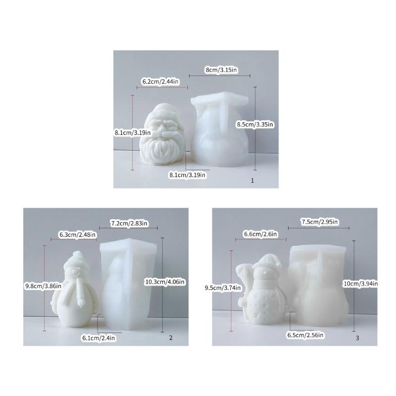 Santa Claus Candle Mold Festive Silicone Mold Beautiful Holiday Snowman Aromatherapys Resin Molds DIY Home Ornament