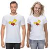 The Simpsons,Homer,Marge,Bart,Lisa Figure, Short Sleeve White-Black Men's / Women's T-Shirt L040