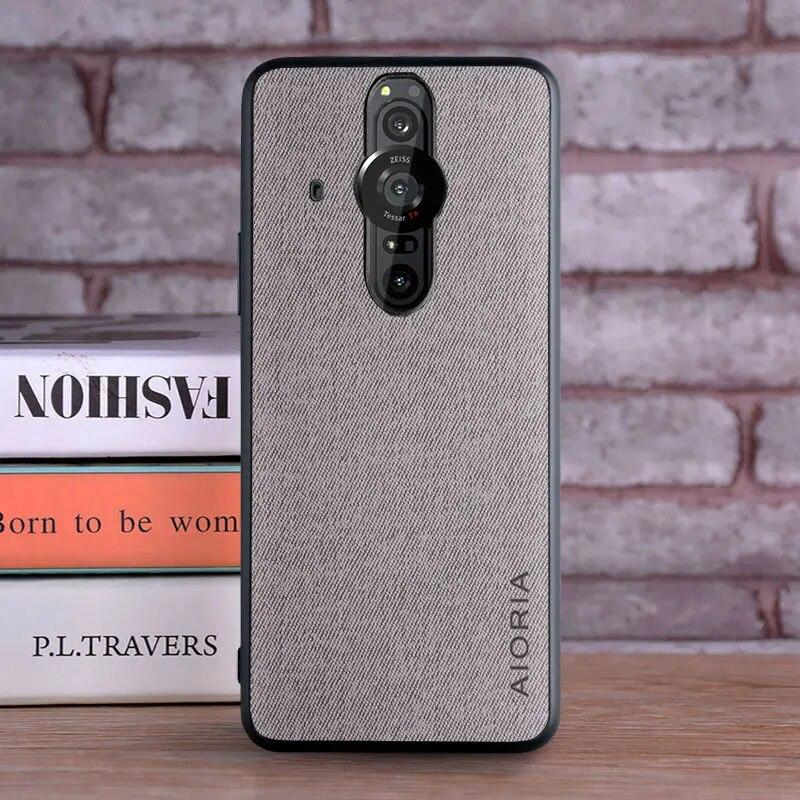 Pouzdro pro Sony Xperia Pro I Pro-I 1 coque Luxusní textilní Kožený skin měkký kryt na telefon pro sony xperia pro i pouzdro funda capa