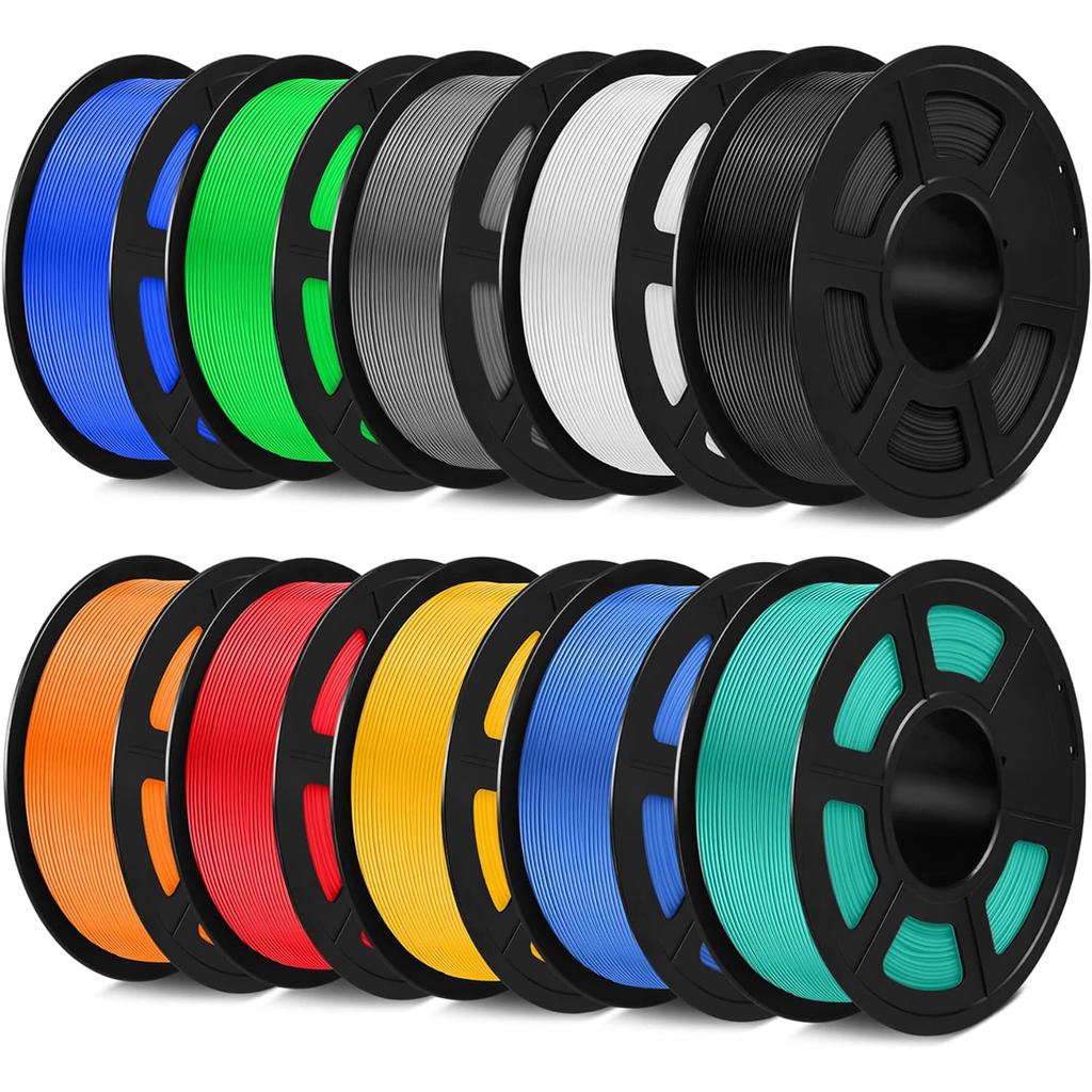 Paquete de 10 filamentos para impresora 3D, filamento PLA Plus de 10 kg y 1,75 mm, perfectamente enrollado para la mayoría de impresoras 3D, carrete de 1 kg, envío aleatorio