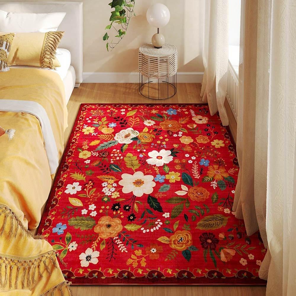 Non-slip Floor Mat Soft Door Gasket Portable Flower Carpet  for Living Room Tea Table Bedside
