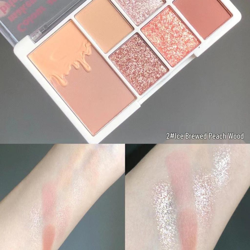 Xixi Huancai Mei Mou 7-Color Eyeshadow Palette: Earth Tone Shimmer & Matte Authentic Palette, Contouring & Highlighting