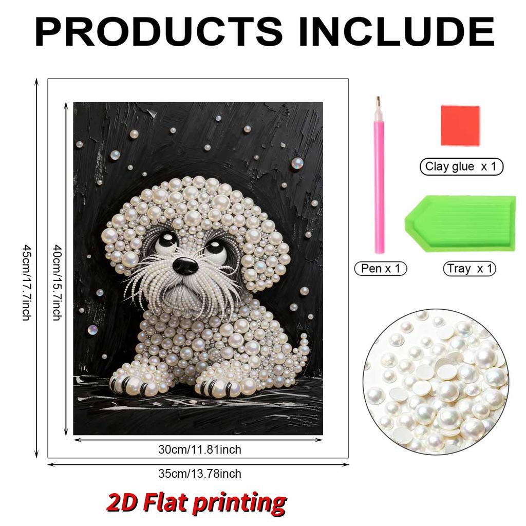 Kit Pittura Perle 5D Fai da Te Senza Cornice, Modello Cucciolo, Adatto per Decorazione Murale di Soggiorno, Camera da Letto e Altri Ambienti