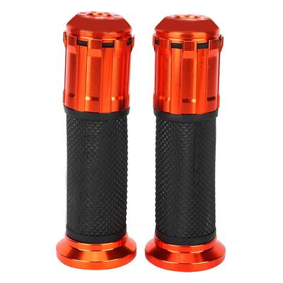 Universele Motorfiets Aluminium Rubber Stuur Handvat Handgreep Modificatie Accessoire Oranje