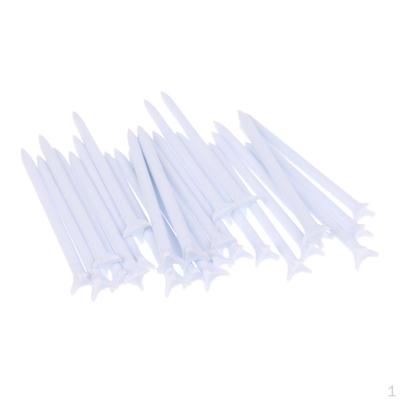 25 Pieces 2mm Plastic Golf Professional Tees Set Accessories Equipments White