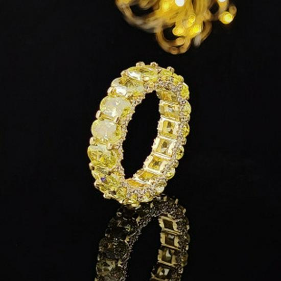 Shein Multi-Row Luxury Zircon Eternity Ring R5579 for Women