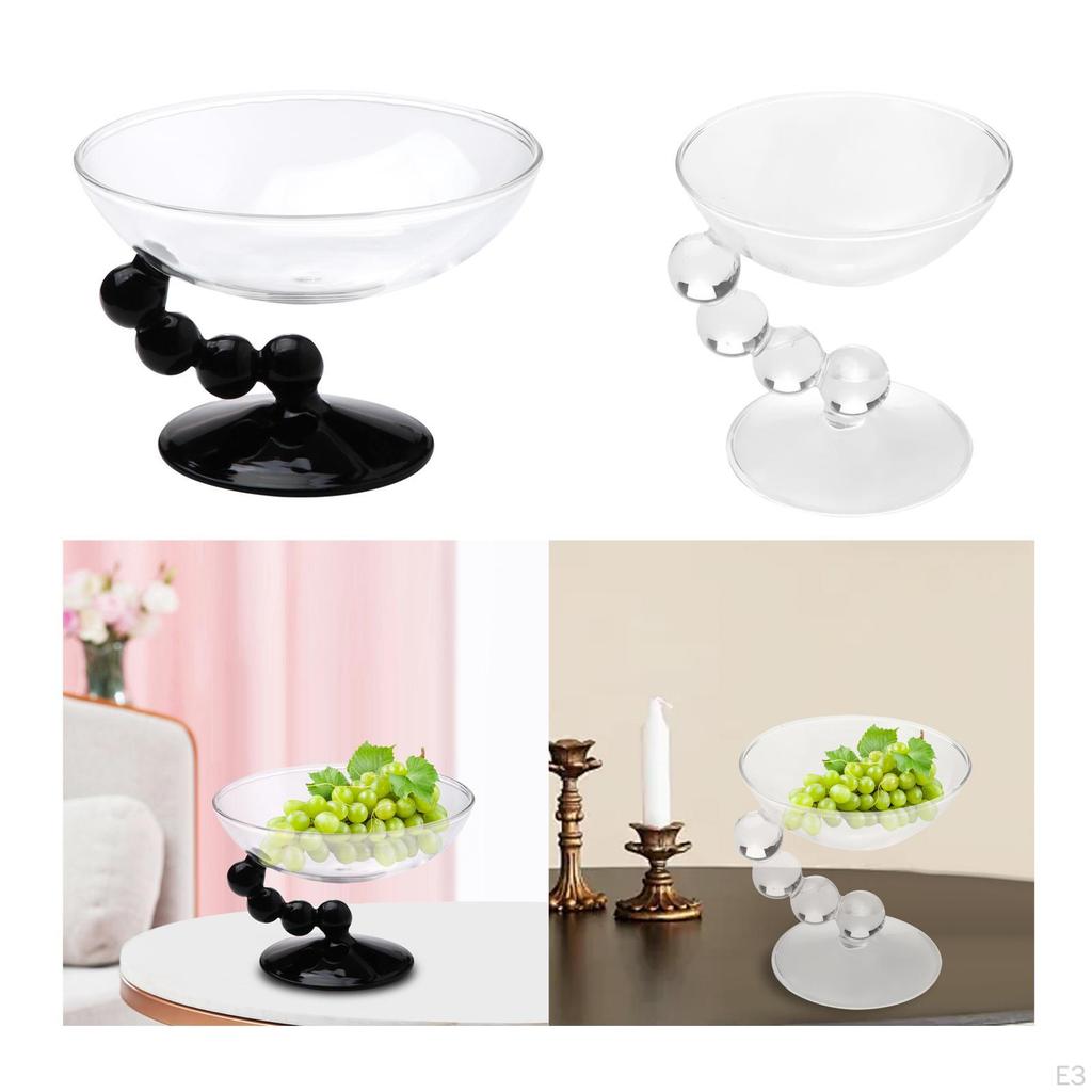 Creative Glass Dessert Bowl Ice Cream Holder Food Storage for Candy and Kitchen Use