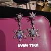 Elegant Water Drop Butterfly Knot Pearl CZ Earrings With Star Moon Pendant Women Vintage Chic Jewelry