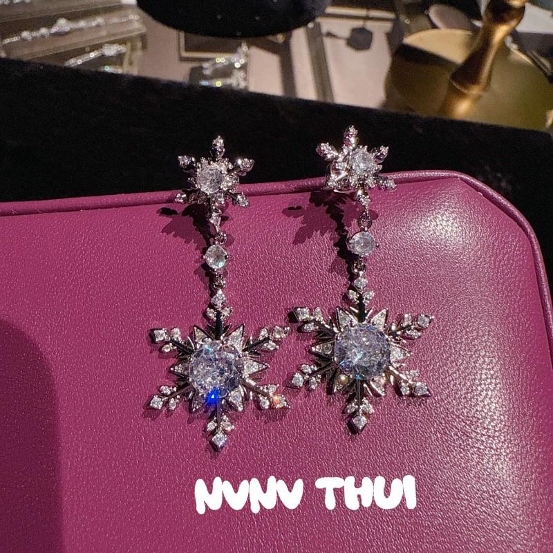 Elegant Water Drop Butterfly Knot Pearl CZ Earrings With Star Moon Pendant Women Vintage Chic Jewelry