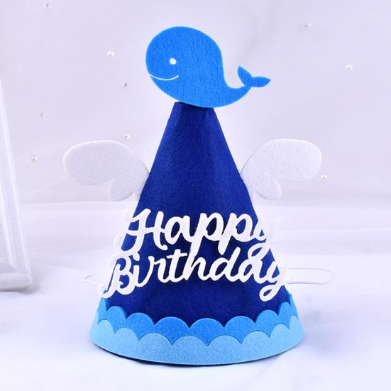 Happy Birthday Hat Dinosaurs Whales Bright Color No Deformation Adorable Adult Children Birthday Felt Hat Party Supplies