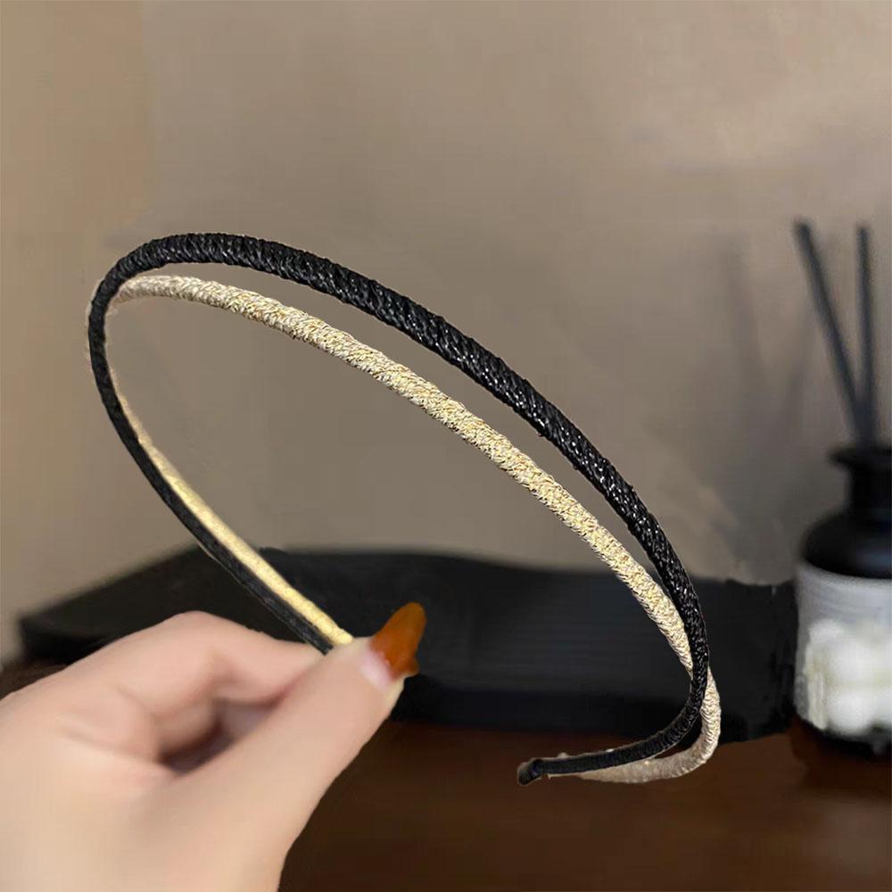 2 Stück Elegantes Europäisches und Amerikanisches Minimalistisches Superfeines Haarband Stirnband für Frauen Mädchen Retro Haarbänder Haaraccessoires