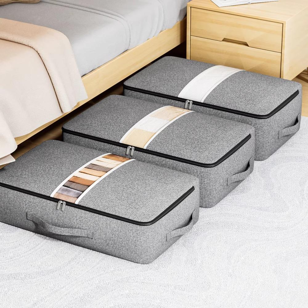 With Handle Under-bed Storage Bag Dust Proof with Large Transparent Window Foldable Storage Box Wear-resistant Large Capacity