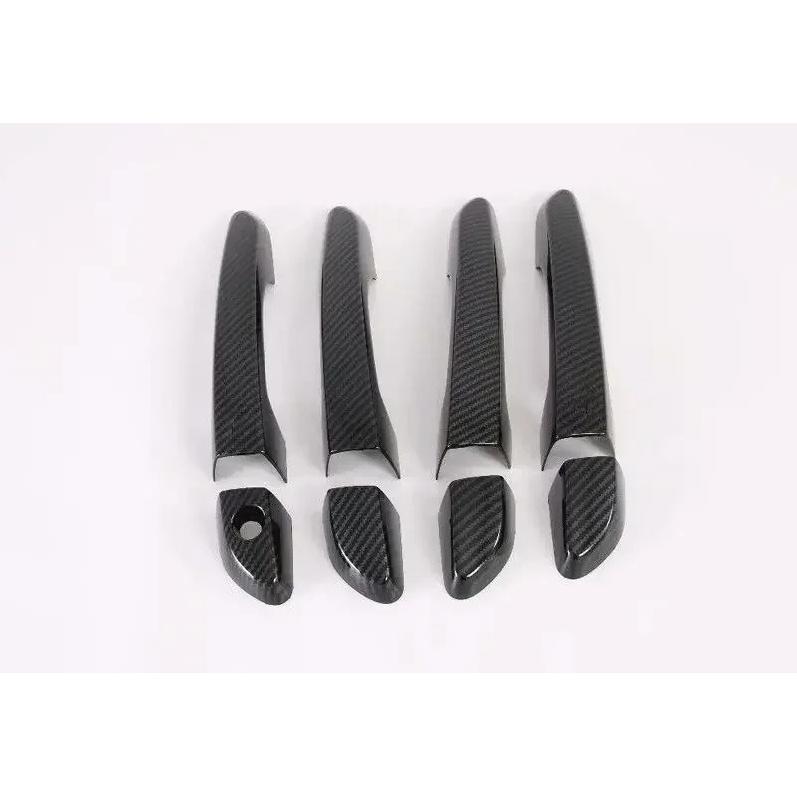 For Hyundai Tucson 2015 2016 2017 2018  Glossy Black Carbon Fiber Chrome Car Door Handle Cover Sticker Styling Accessories