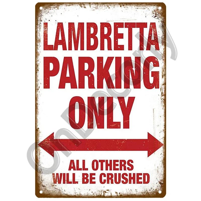 Lambretta Motor Plaque Metall Vintage Blechschild Shabby Chic Dekor Metallschilder Vintage Bar Dekoration Metall Poster Pub Metallplatte
