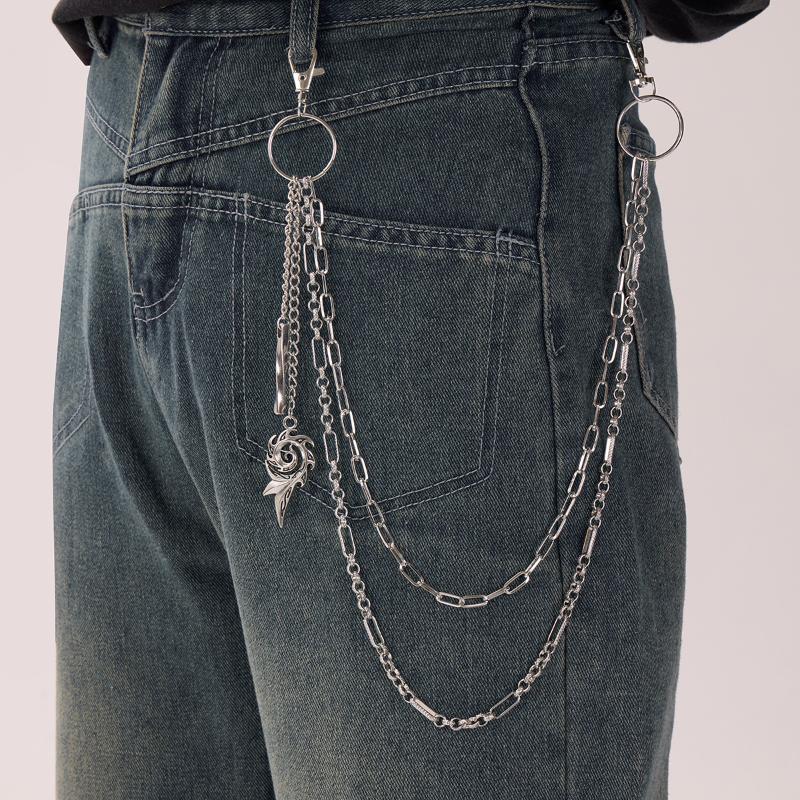 Personalized Punk Pendant Pants Chain For Women Men Fashion Metal Geometric Hollow Jeans Chain Body Jewelry Accessories