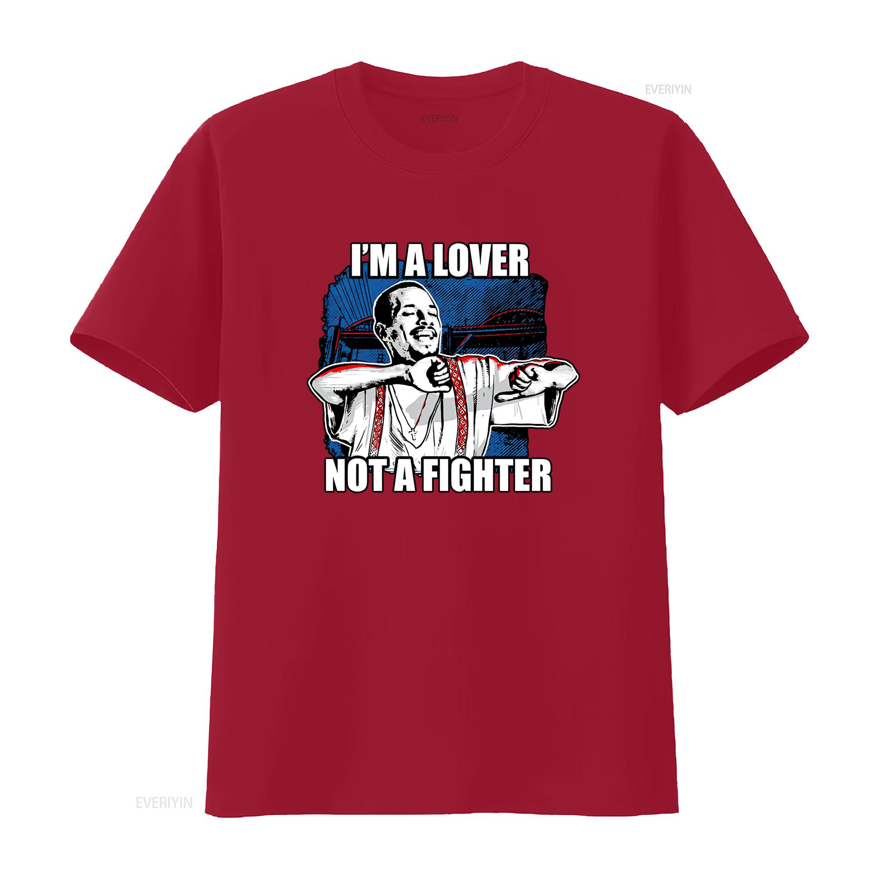

Blood in Out T Shirt Im a Lover Not Fighter for Men American Style vintage Washed Soft streetwear Comfortable homme graphic S
