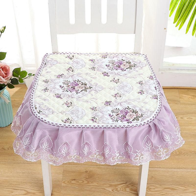1pcs Fashion Household Anti-slip Stool Cushion Modern Simple Style Four Seasons Universal Lace Sitting Pad Living Room Decoration Dining Chair Mats