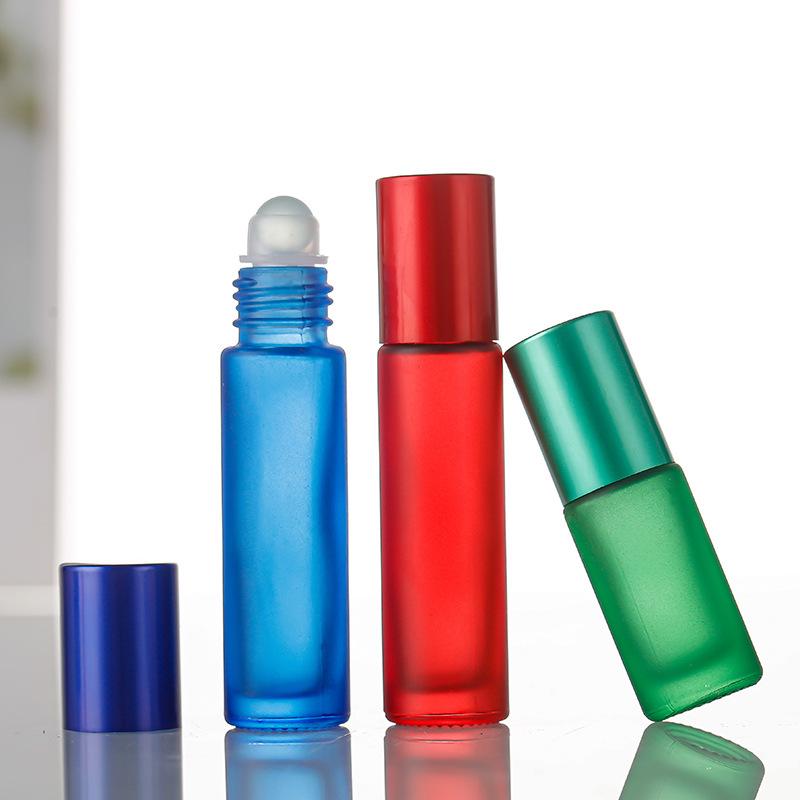 Frosted Light-Proof Colored Roll-On Essential Oil Cosmetic Sample Bottle