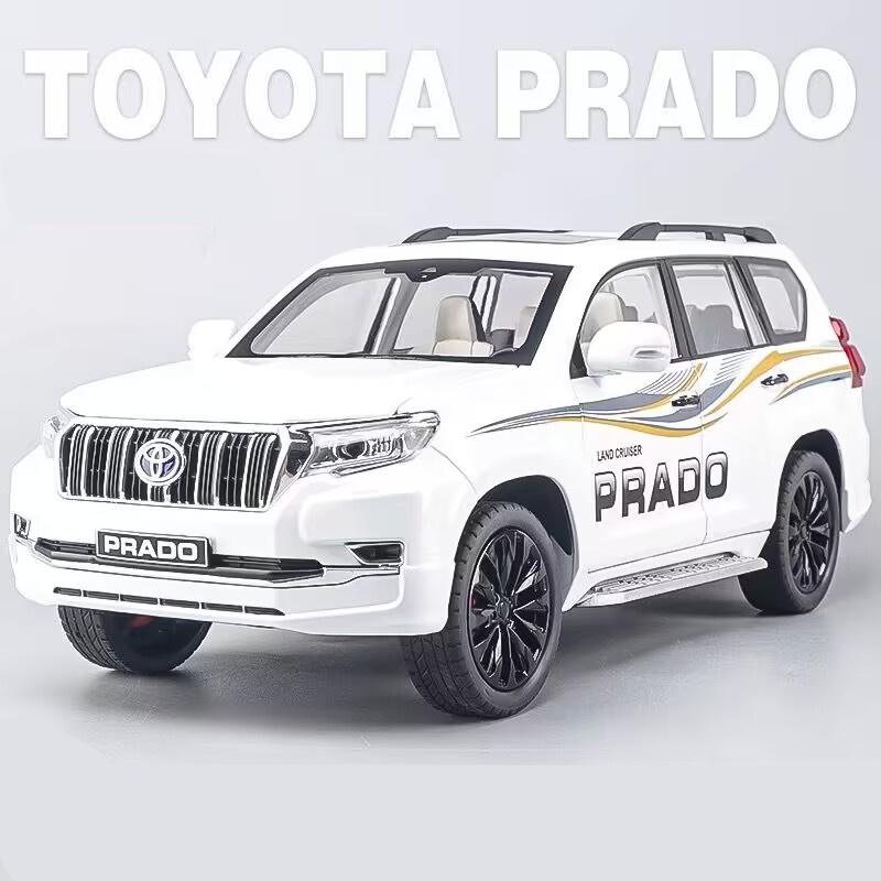 

1/18 Toyota Prado Land Cruiser SUV литая модель автомобиля игрушечный внедорожник металлический внедорожник модель автомобиля звук и свет детский подарок белый