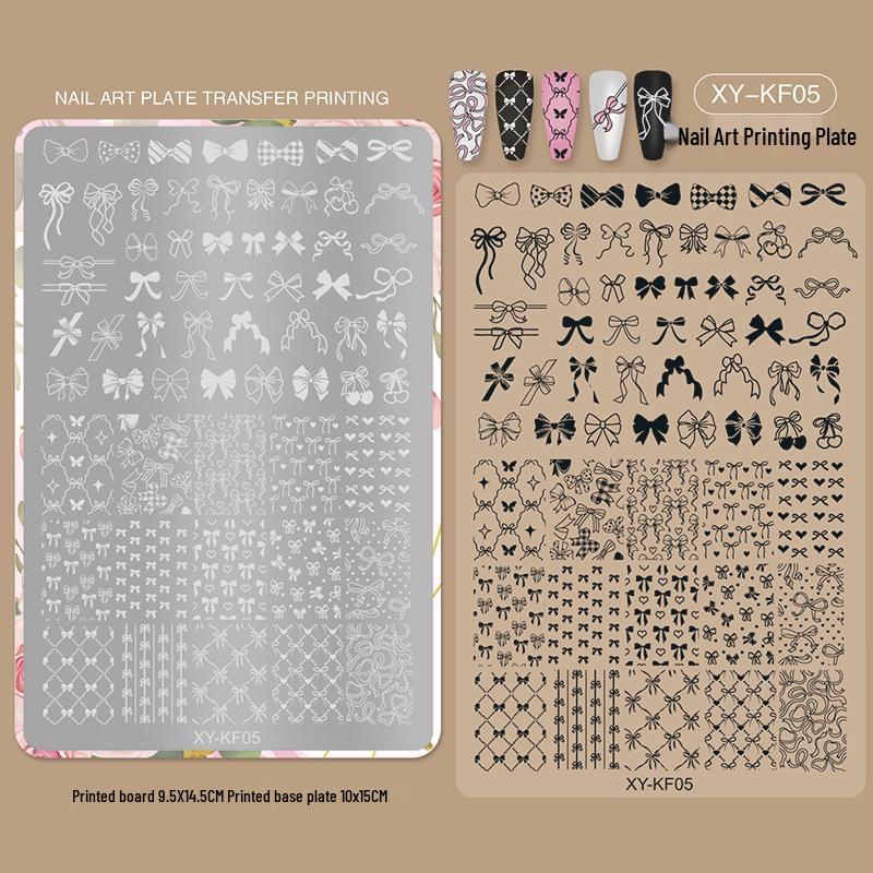 New Style Cross-Border Nail Art Stamping Template: Floral, Lace & Plaid Designs