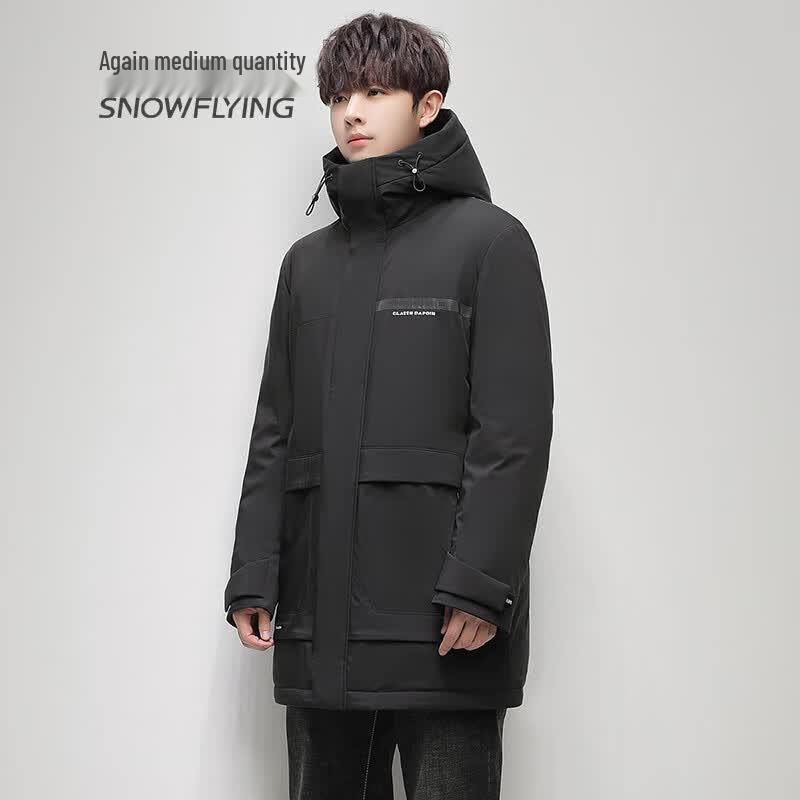 Xuezhongfei Men s Business Casual Hooded Goose Down Jacket 185/100A