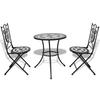 VidaXL 3-tlg. Bistro-Set Keramik Schwarz und Weiß