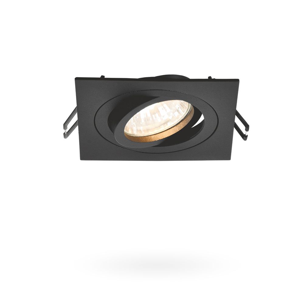 Oprawa Wpuszczana Oczko Ruchome Czarne Kwadratowe Halogen Gu10 Spotlight Videx