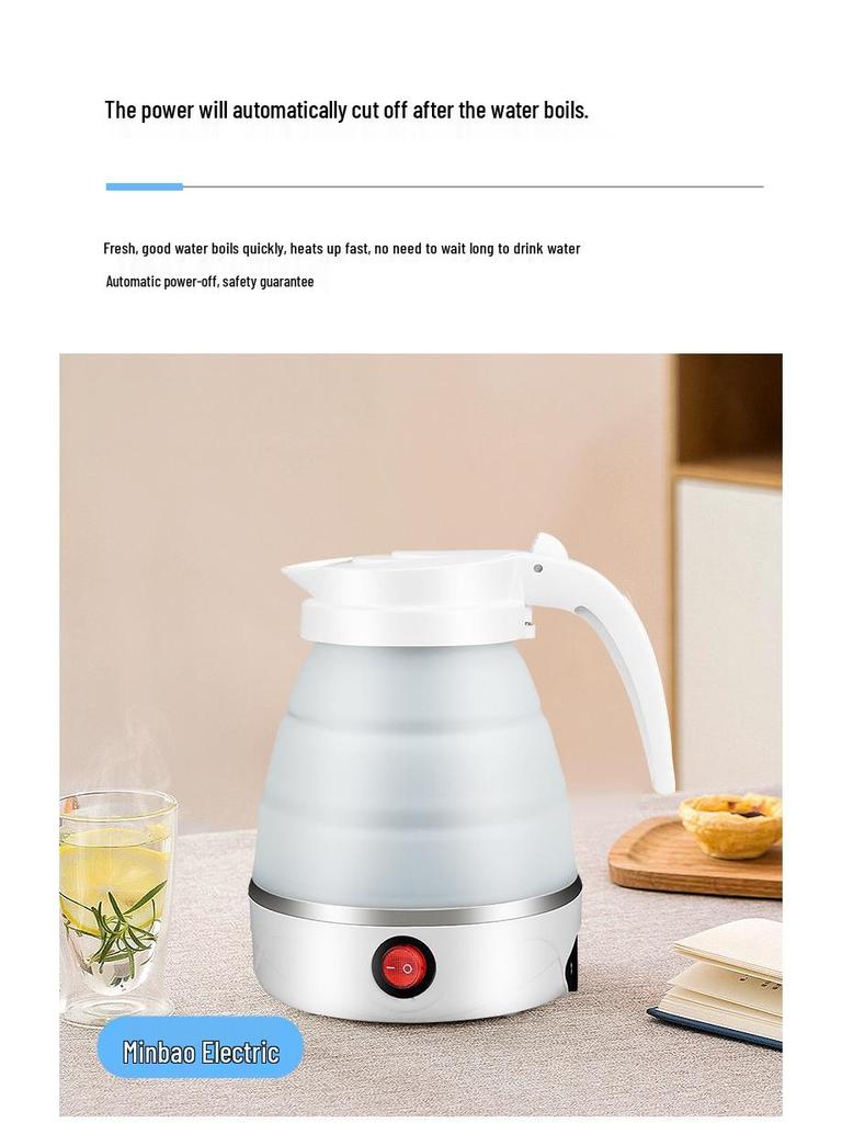 Portable Multi-functional Silicone Electric Folding Kettle for Travel and Dorms