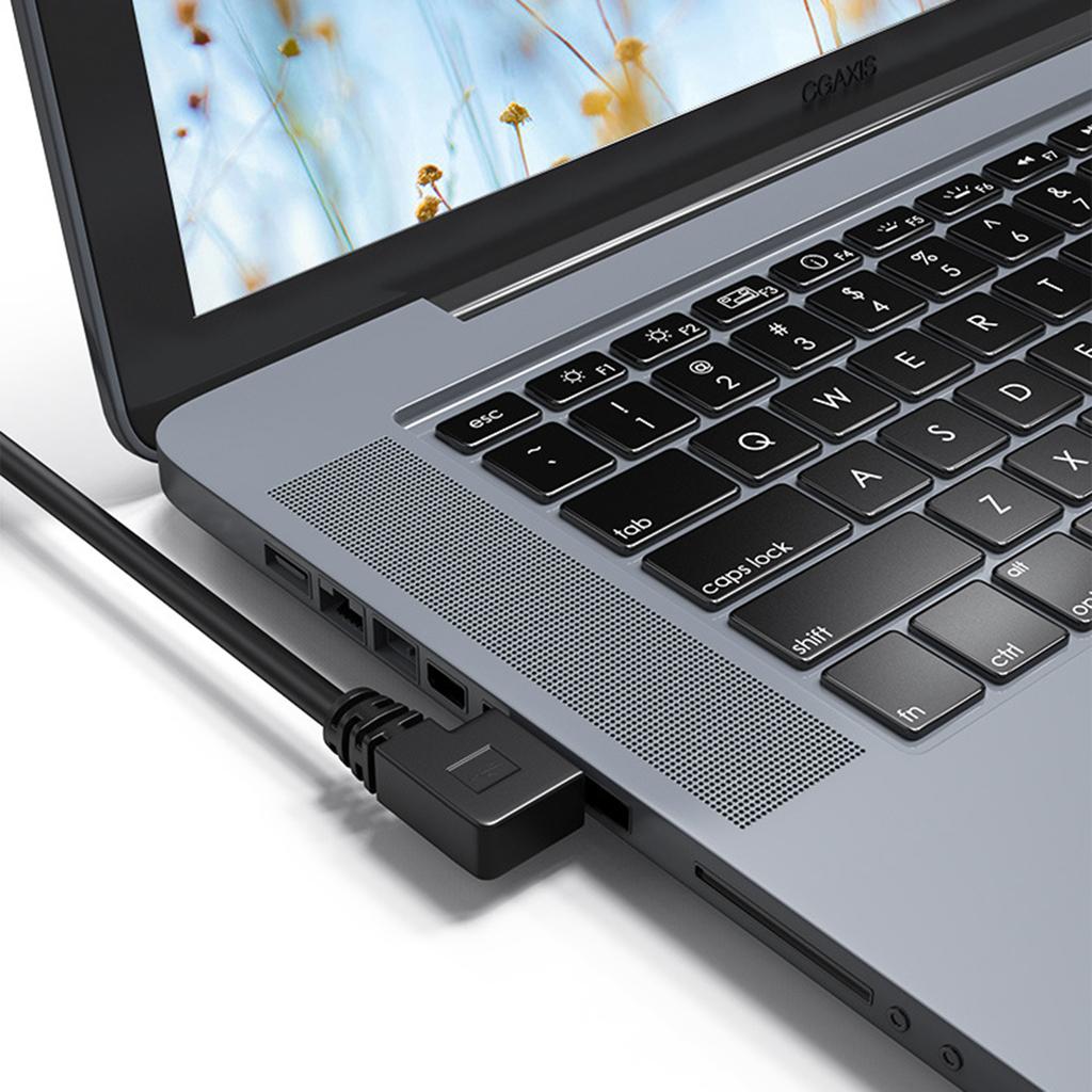 USB 2.0 Extension Cable 480Mbps 90 Degree Right/Left/Up/Down Angles Charging Cable Space Saving Black