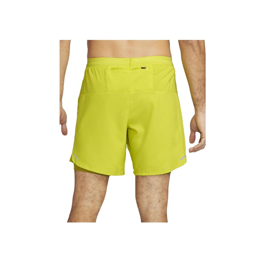 Nike Stride Logo Printed Solid Color Lace-Up Sports Shorts Men Shorts Bright-Yellow DM4759-308