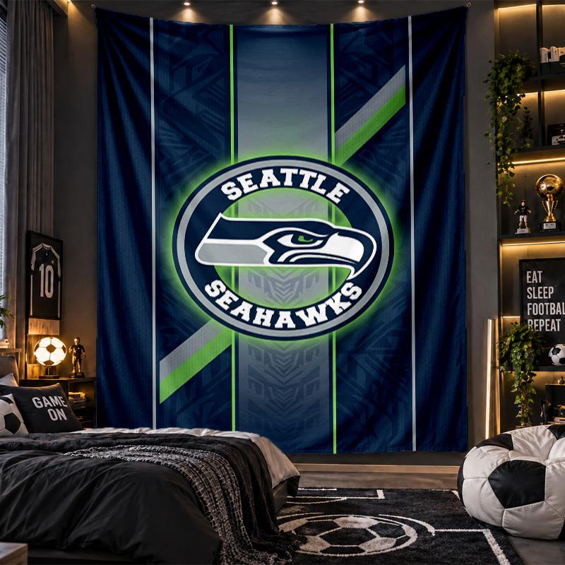 Wall Hanging Tapestry Seattle Seahawks Print Cloth for Living Room Bedroom Home Decor