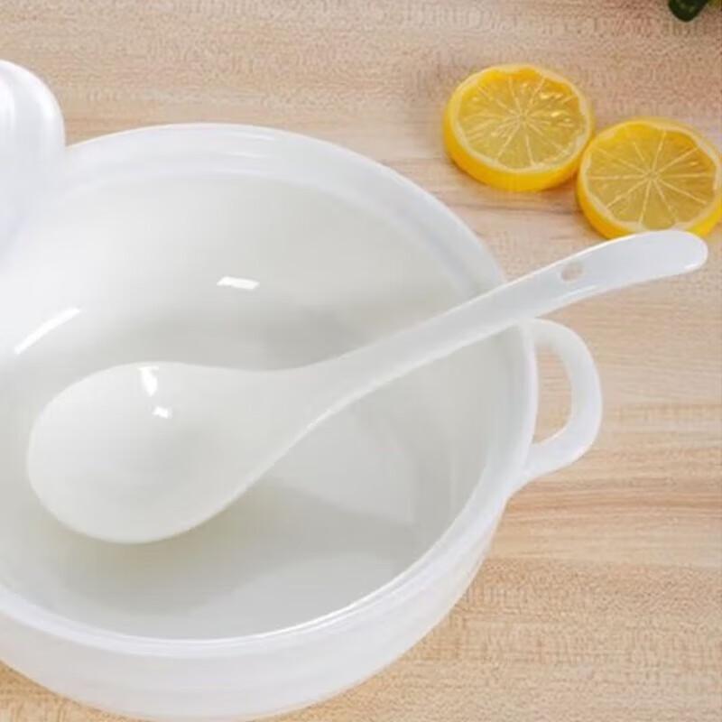 White Melamine Imitation Ceramic Soup Spoon