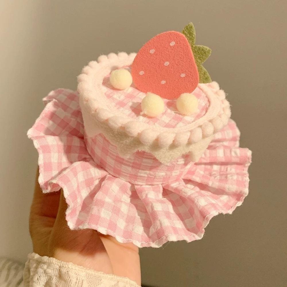 

Креативная повязка для волос в виде клубничного торта Мягкий реквизит для фотографий на день рождения Заколка для волос в виде торта на день рождения Дети Hair Clip