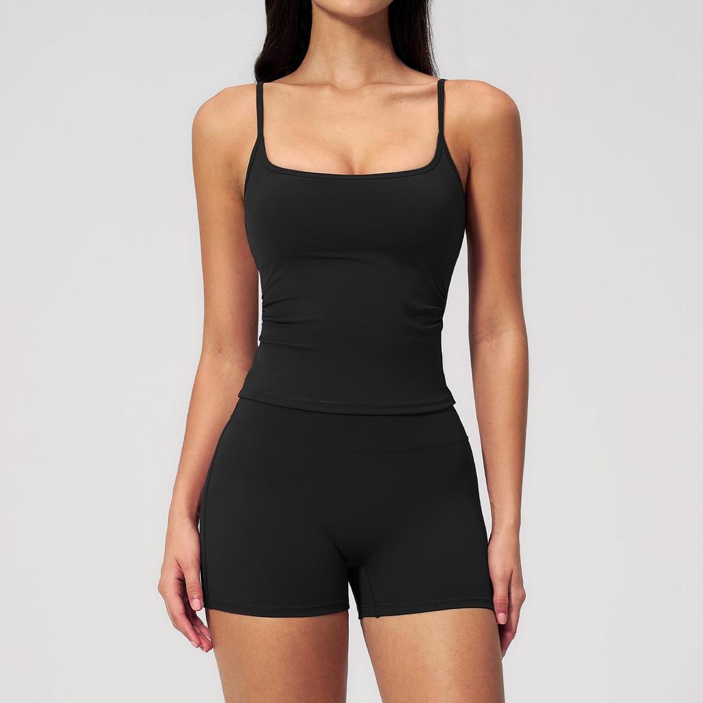 Women's Cross-Border Yoga Vest & Butt-Lifting Shorts Set for Running & Fitness