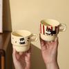 Schnauzer Stacked Cup Cute Ceramic Cup Coffee Cup High Value Mug Household Drinking Cup Breakfast Cup