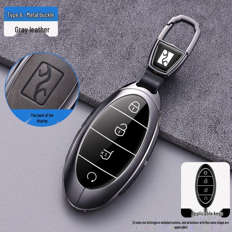 Yangwang U8/U9 Premium Leather Key Cover (2023-2024) - Full Coverage Protective Shell with Buckle