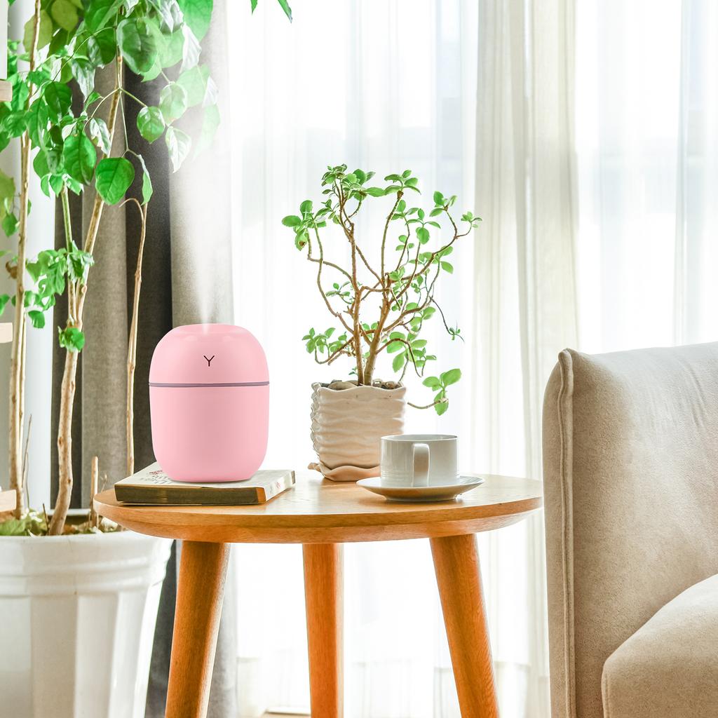 USB Mini Humidifier Diffuser Multicolor Lighting Effects Continuous Intermittent 2 Spray Modes Intelligent Auto shut