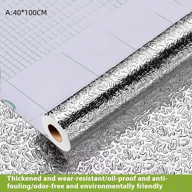 

Кухонные обои самоклеящиеся алюминиевая фольга маслостойкие водонепроницаемые наклейки для столешницы ящиков шкафов полки линия