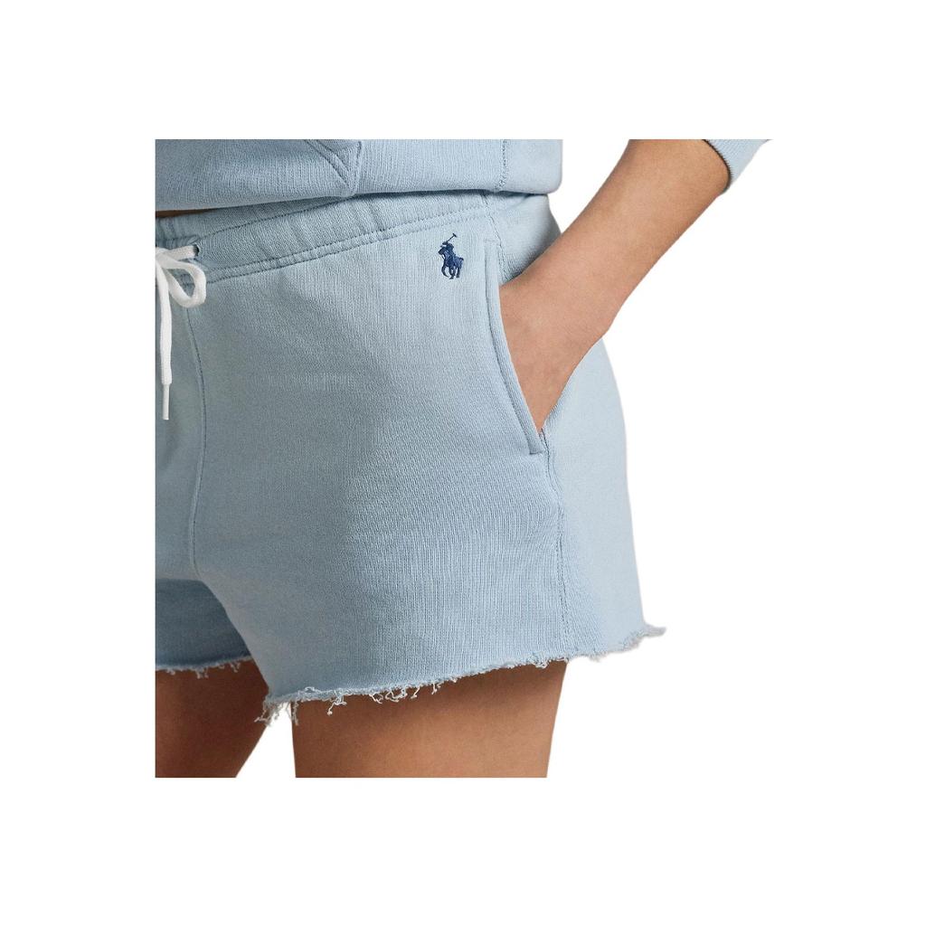 Polo Ralph Lauren Solid Color Drawstring Blended Embroidered Casual Shorts Women shorts Highland-Blue 211965103-002