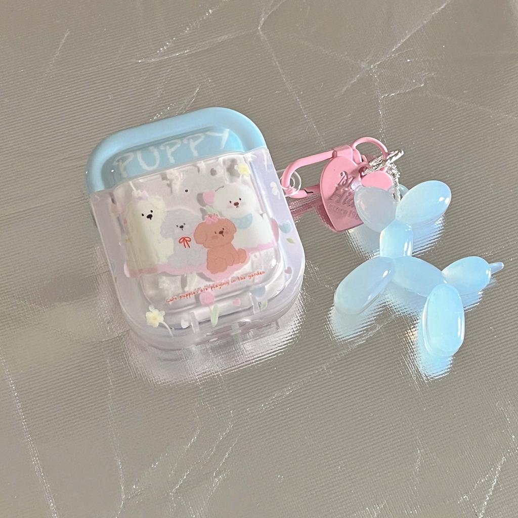Cartoon Puppy Blue Imd Cute Dog Earphone Case For Apple Airpod 3 Pro 2nd 2 1 Wireless Bluetooth Charging Box Lovely Ins Cover