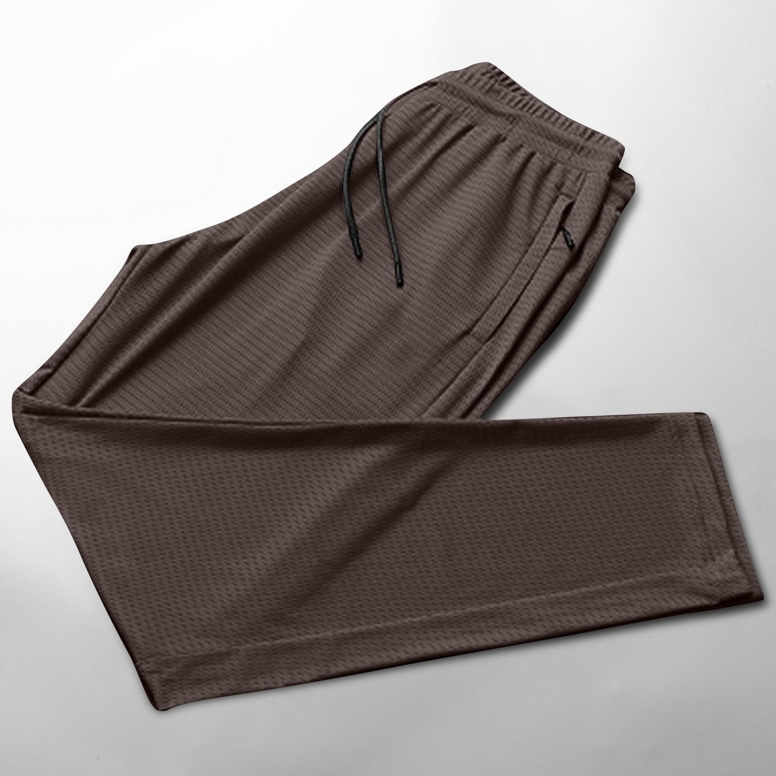 

Женские и мужские повседневные однотонные с завязками на талии для тренировок и занятий в спортзале с карманами на молнии XL кофейный