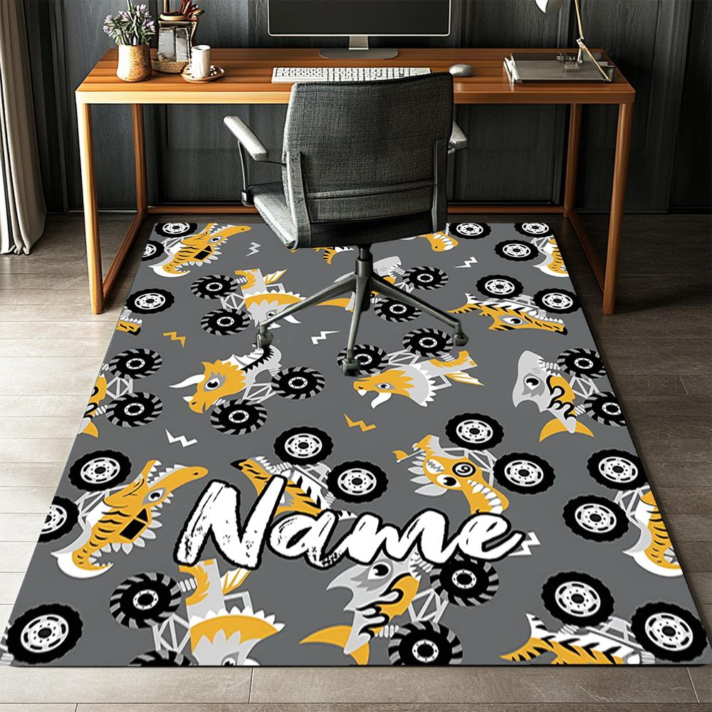 Custom Name Truck Printed Carpet,Rug for Office Chair Living Room Bedroom Kitchen Room Decor Gifts.